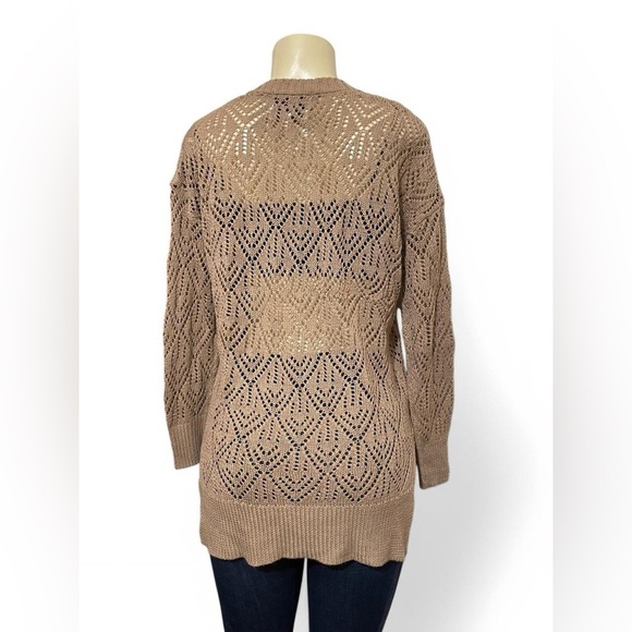 Pink Rose Tan Open-Front Cardigan Sweater - Picture 3 of 5